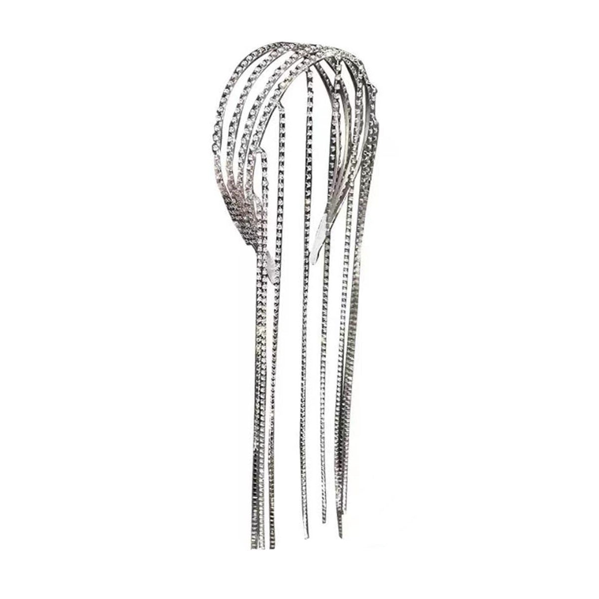 RHINESTONE LONG TASSEL HAIRBAND