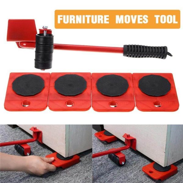 Heavy Furniture Moving Tool (5 In 1) Slider Remover Rolling Wheels