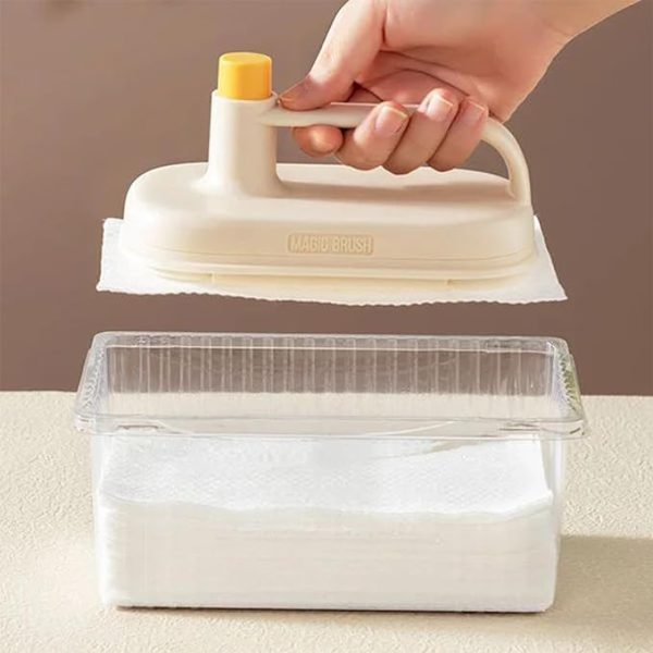 REPLACEABLE MAGIC BRUSH WITH 50 DISPOSABLE CLOTH PAPER