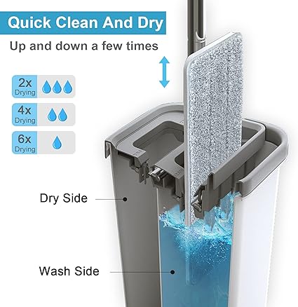 MOP CLEANER WITH BUCKET & 2 EXTRA MOP FIBER
