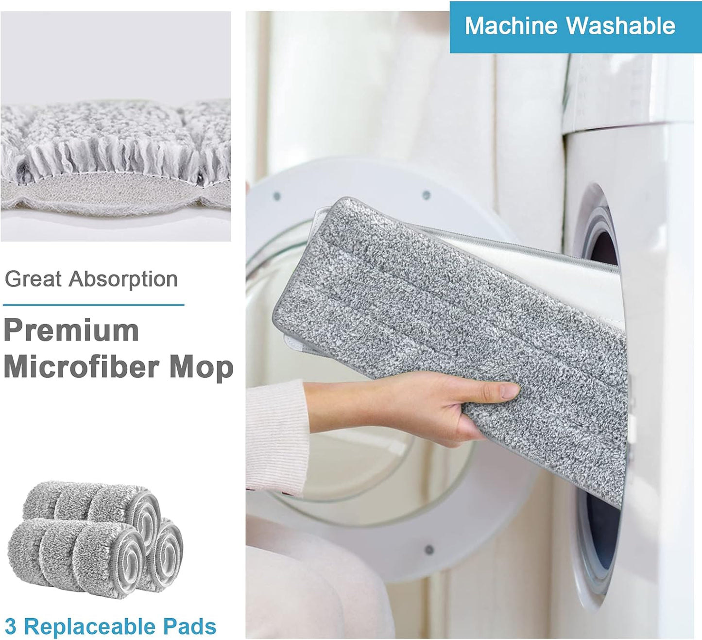 MOP CLEANER WITH BUCKET & 2 EXTRA MOP FIBER