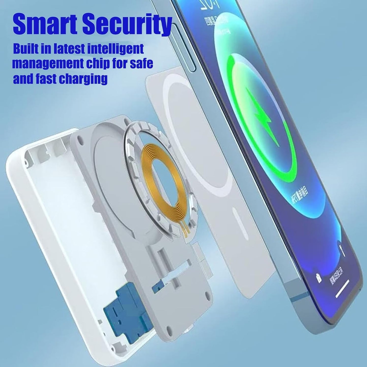 Magsafe Compatible 𝟏𝟎,𝟎𝟎𝟎 mah Magnetic Wireless Power Bank Compatible with iPhone 𝟏𝟐to𝟏𝟔 pro max or Android