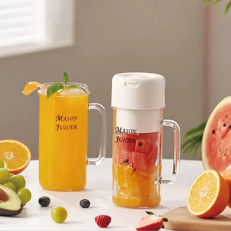 MUG SHAPED PORTABLE BLENDER WITH STRAW