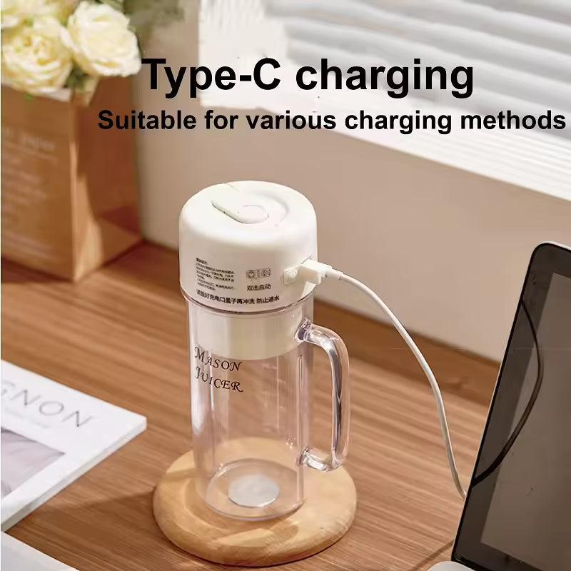 MUG SHAPED PORTABLE BLENDER WITH STRAW