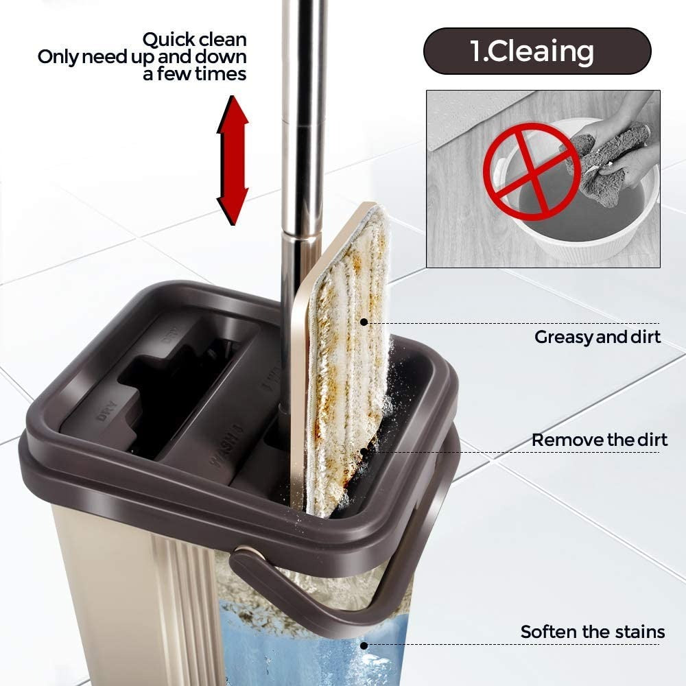 MOP CLEANER WITH BUCKET & 2 EXTRA MOP FIBER