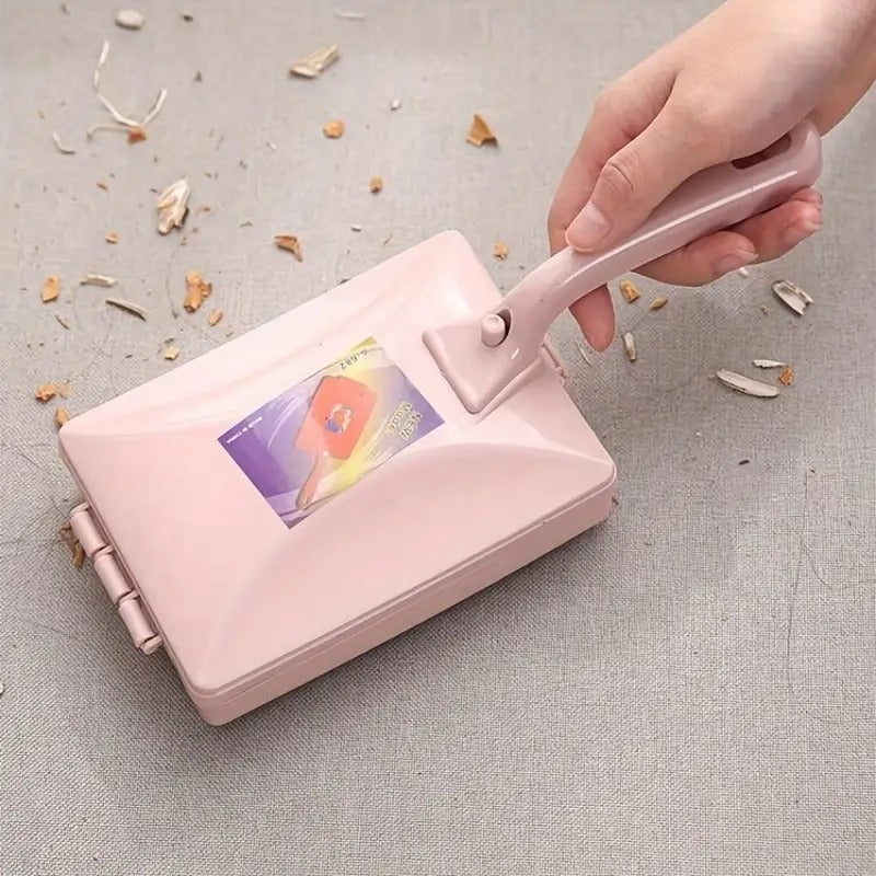 Handheld Carpet Table Sweeper With Dual Roller
