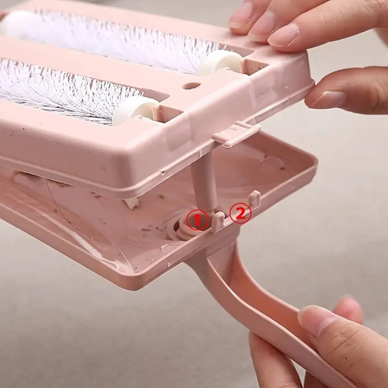 Handheld Carpet Table Sweeper With Dual Roller