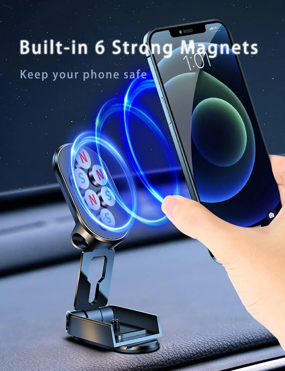 Magnetic Phone Holder【Upgrade Double-layer Foldable】Universal 360 ° Rotation