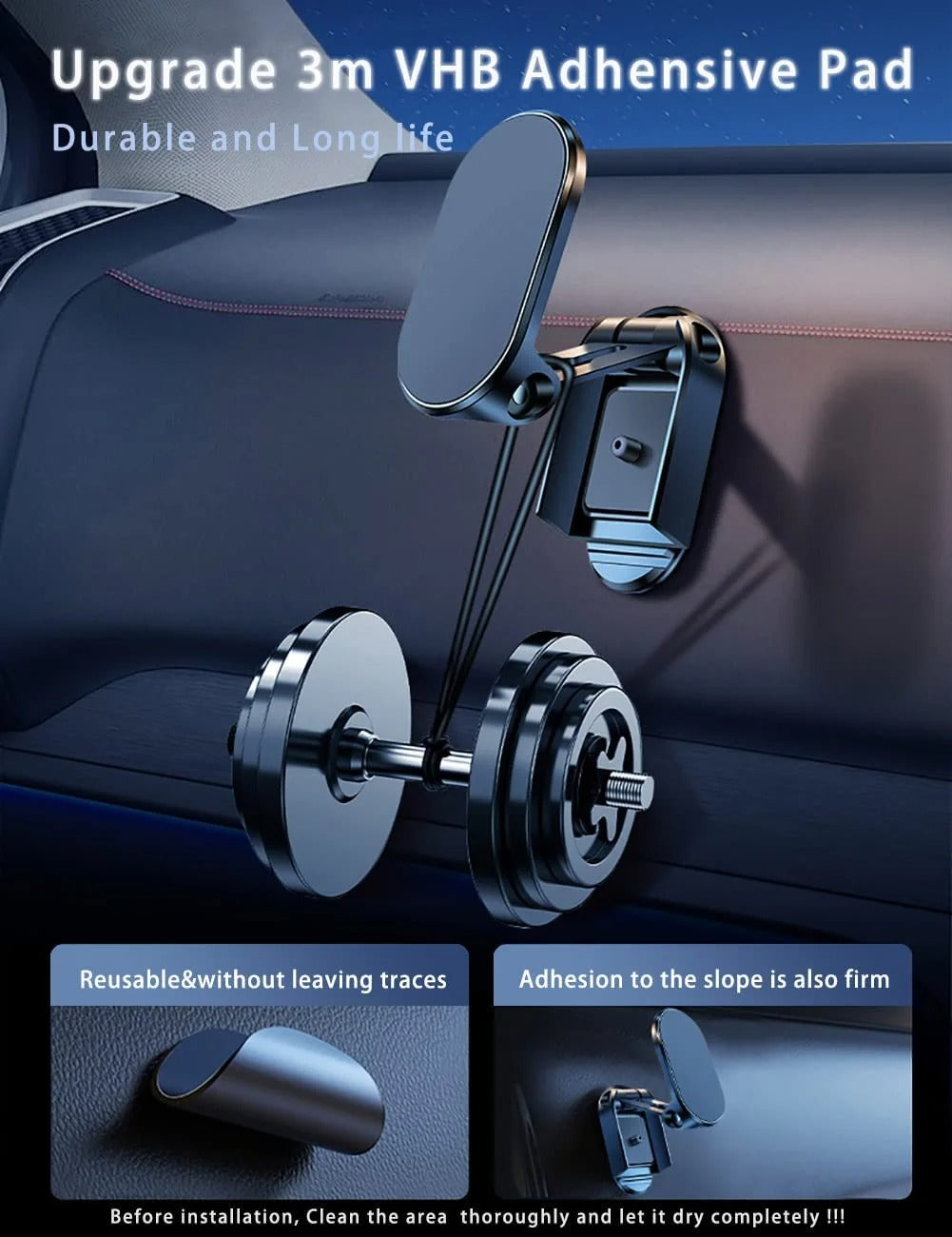 Magnetic Phone Holder【Upgrade Double-layer Foldable】Universal 360 ° Rotation