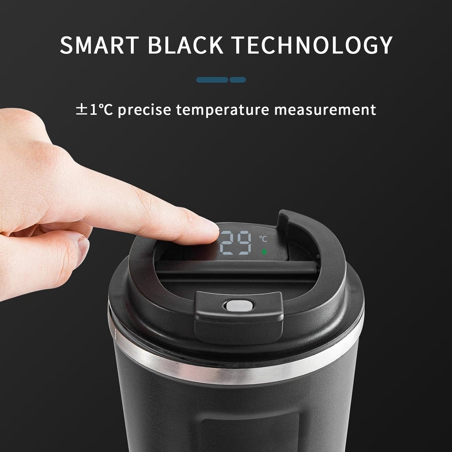 Stainless Steel Vacuum Insulated Travel Coffee Mug,Temperature Display Insulated Tumbler