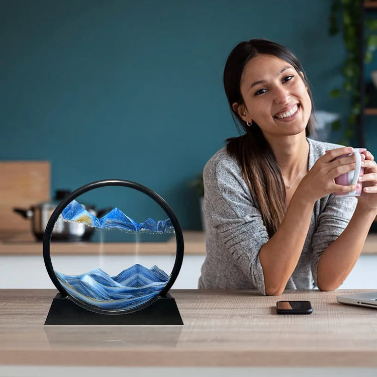 3D Moving Sand Mountain Lamp With Stand