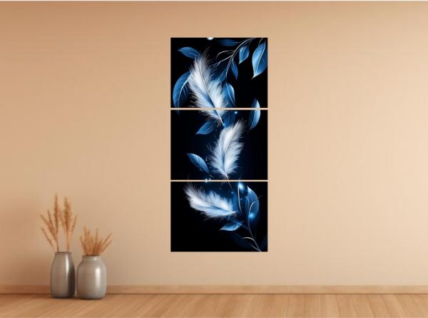 SET OF 3 LEAF ART WOODEN FRAMES FOR WALL DECORATION / STICKY PHOTO