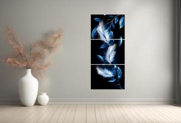 SET OF 3 LEAF ART WOODEN FRAMES FOR WALL DECORATION / STICKY PHOTO