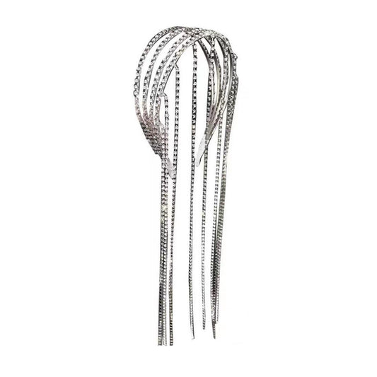 RHINESTONE LONG TASSEL HAIRBAND