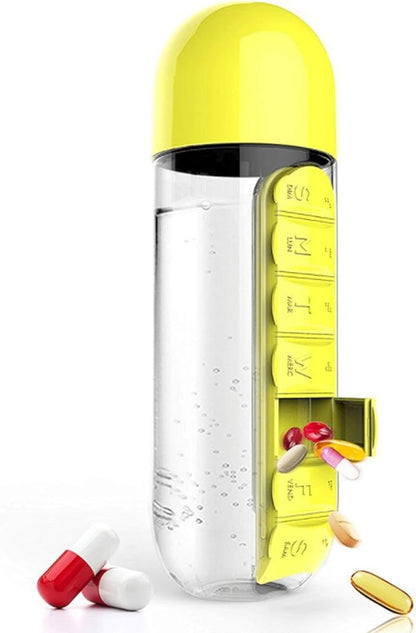 2-in-1 Medicine Organizer with Water Bottle