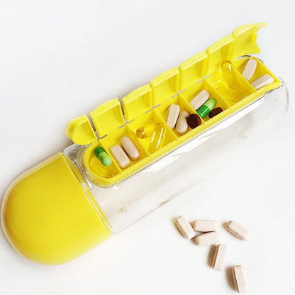 2-in-1 Medicine Organizer with Water Bottle