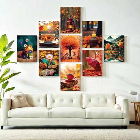 9 PCS UNIVERSE UNIQUE COMBO WALLART SET FOR HOME DECORATION
