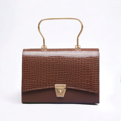 STYLISH HAND BAG WITH TOP HANDLE AND LONG STRAP