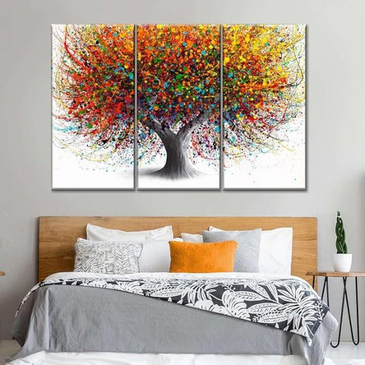 FOTOCRAFT TREE OF FESTIVITY ABSTRACT 3 PIECE CANVAS WALL ART PAINTINGS PRINT FOR BEDROOM LIVING ROOM BATHROOM HOME OFFICE INTERIOR