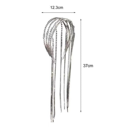 RHINESTONE LONG TASSEL HAIRBAND