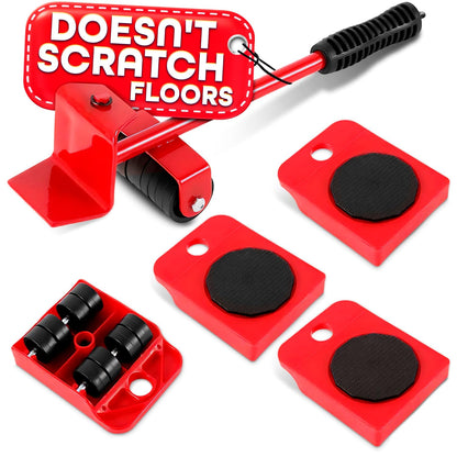 Heavy Furniture Moving Tool (5 In 1) Slider Remover Rolling Wheels