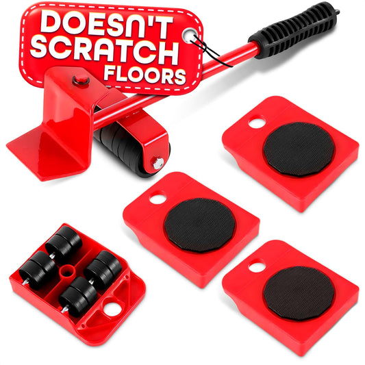 Heavy Furniture Moving Tool (5 In 1) Slider Remover Rolling Wheels