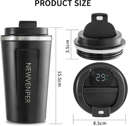 Stainless Steel Vacuum Insulated Travel Coffee Mug,Temperature Display Insulated Tumbler