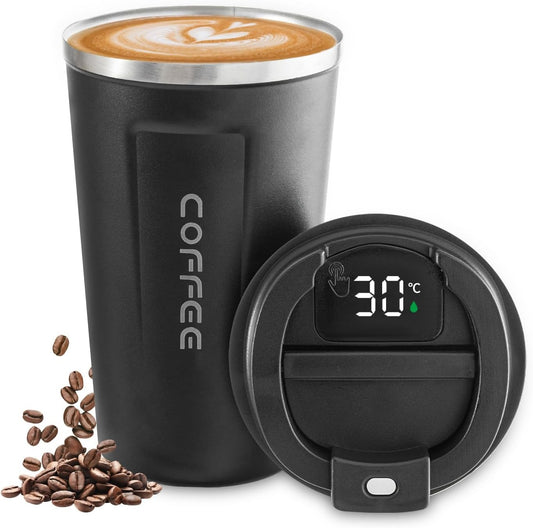 Stainless Steel Vacuum Insulated Travel Coffee Mug,Temperature Display Insulated Tumbler